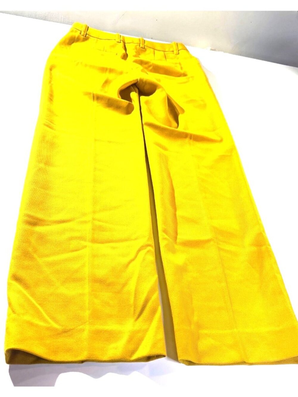 Banana Republic Yellow Trouser Pants Womens Size 6 100% Wool Wide Leg Made In Jo - Picture 7 of 11